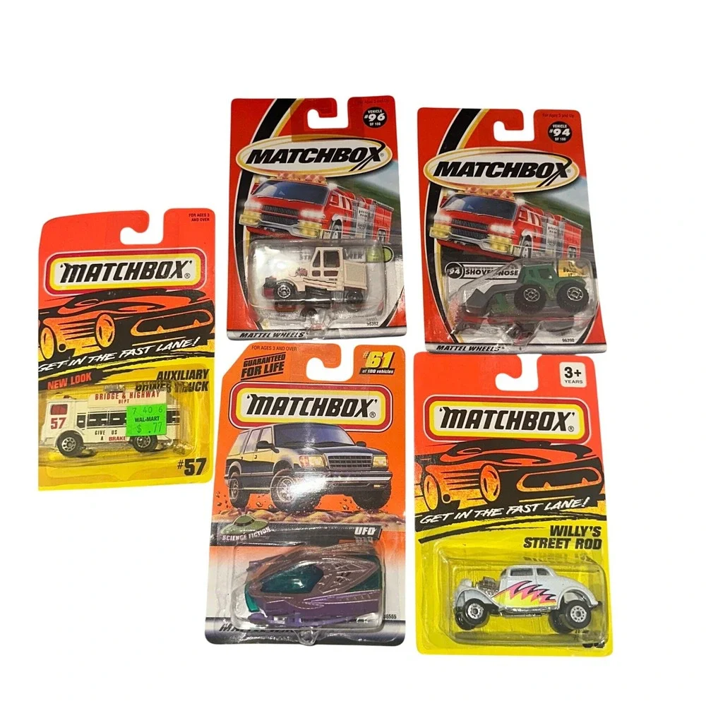 Vintage Matchbox Die-Cast Car Lot of 5 UFO Street Rod Tractor Power Truck New